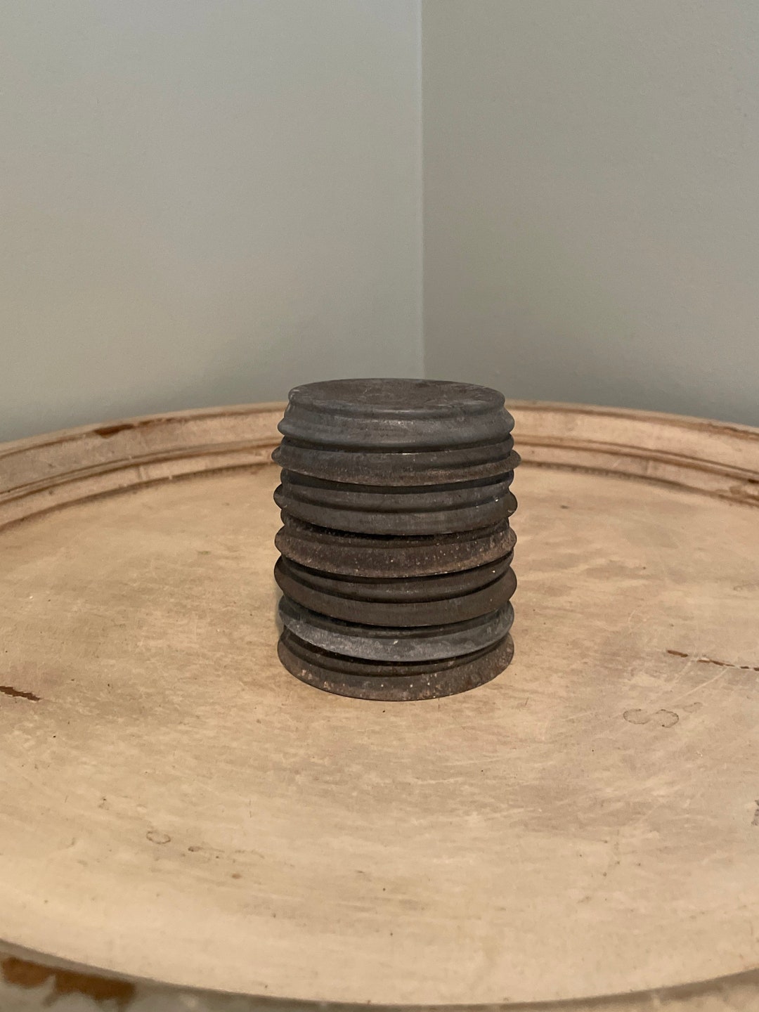 Vintage Zinc Canning Lids Set of 6 Blank Etsy