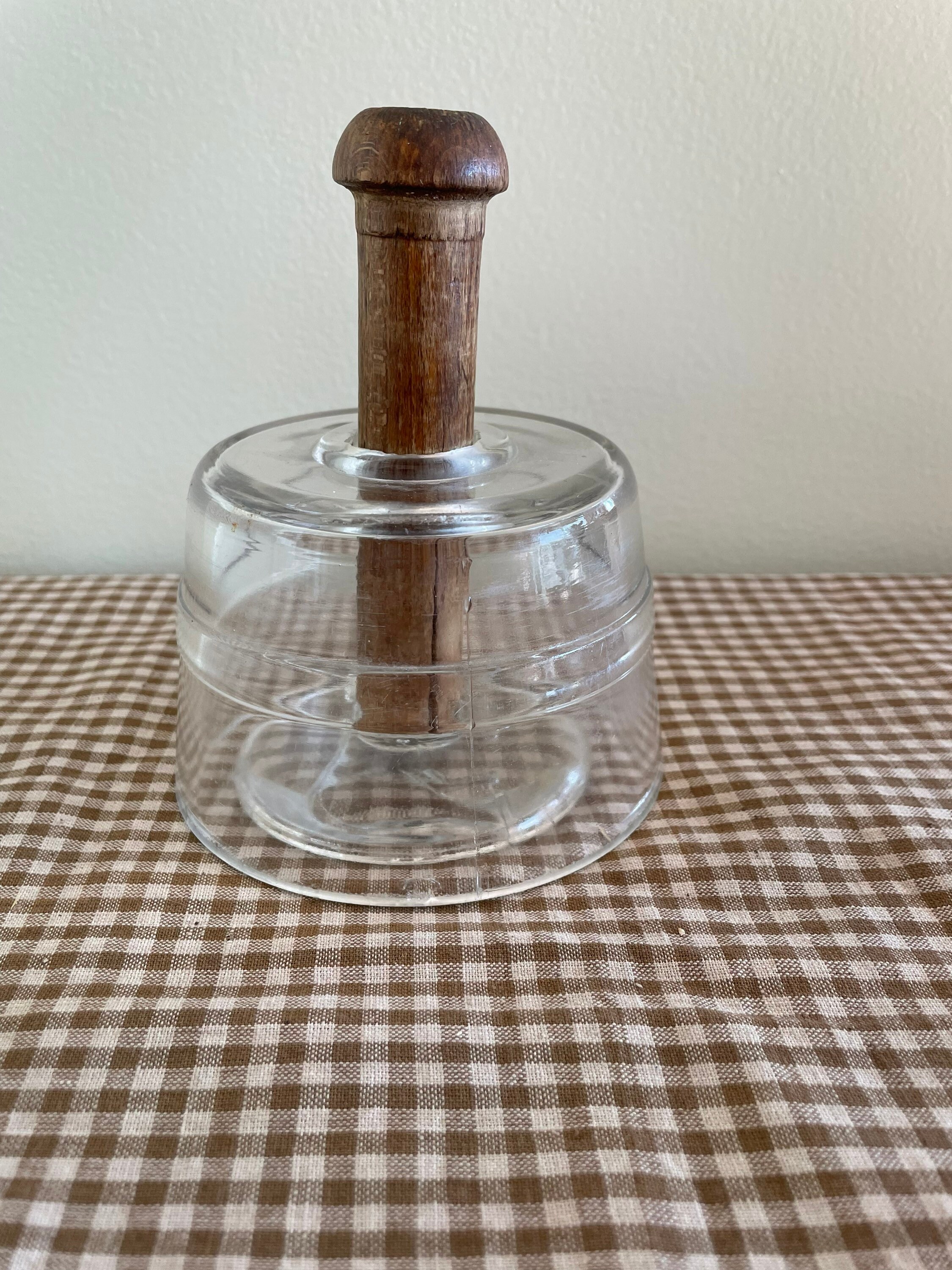 Antique Glass Butter Mold With Cow Design Etsy