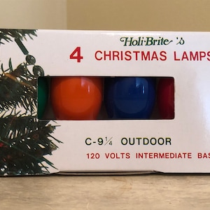 Vintage Holi Brite Christmas Lamps Set of 4
