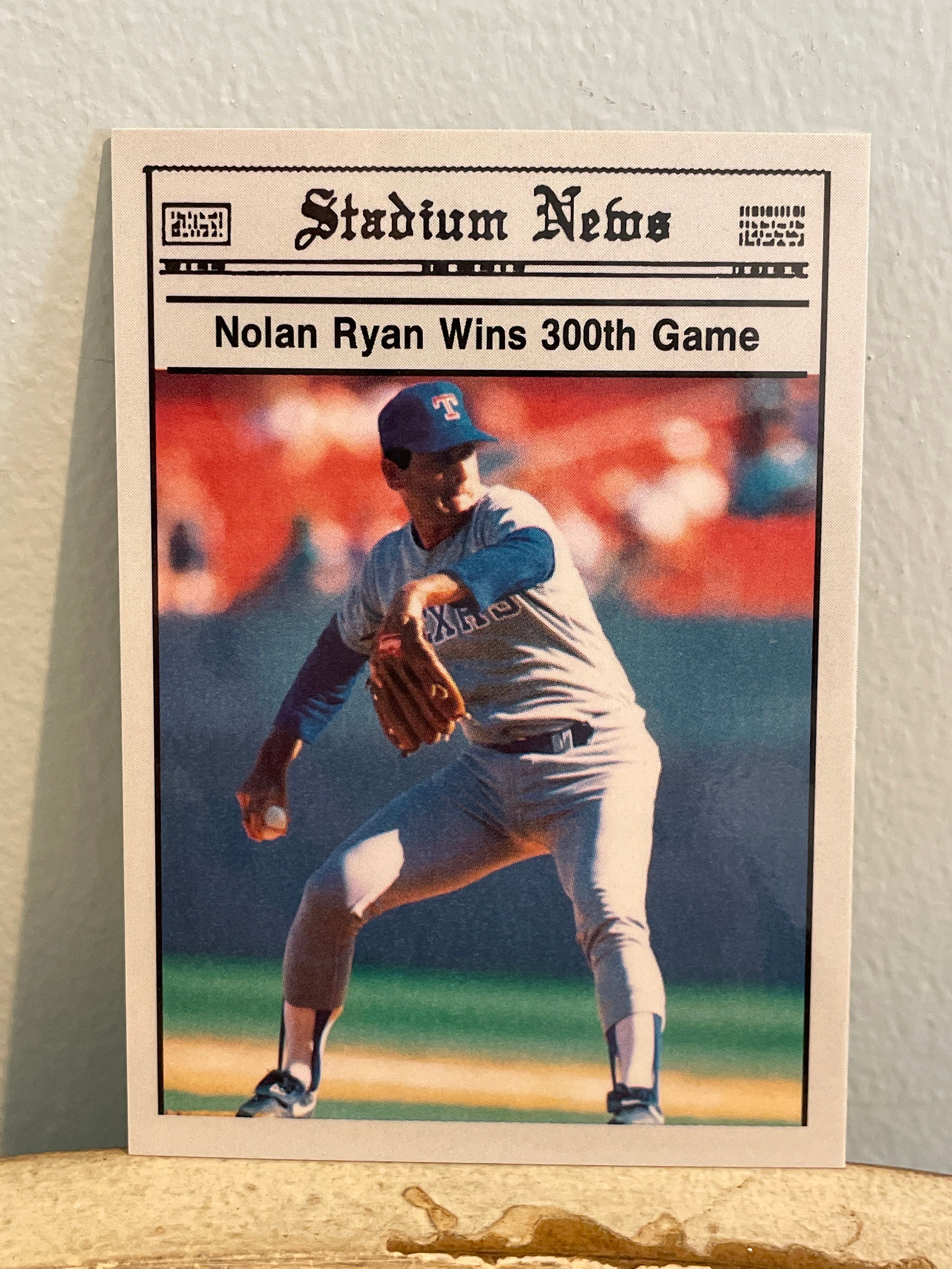 Vintage Baseball Card: Nolan Ryan Wins 300th Game, Texas Rangers