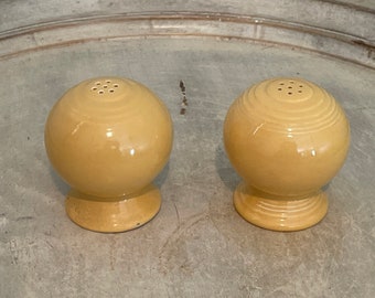 Fiestaware Salt and Pepper Shakers ~ Ball Shape ~ Sunflower Yellow Color