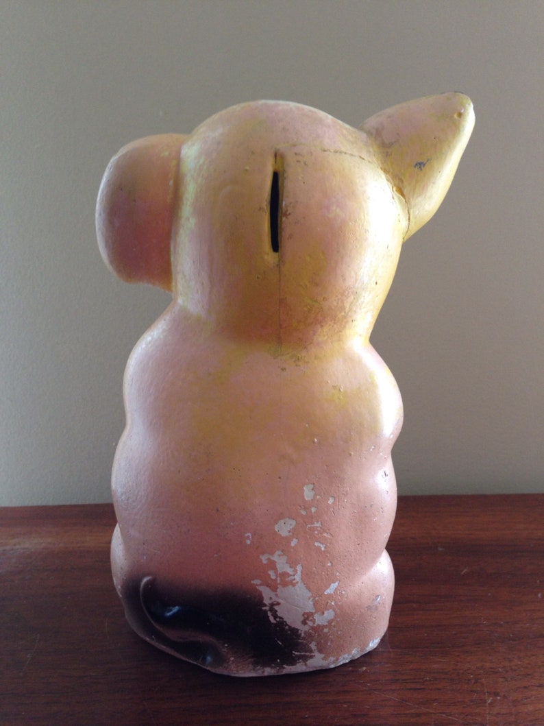 Chalkware Pig Piggy Bank Coin Collector Vintage Farmhouse Etsy