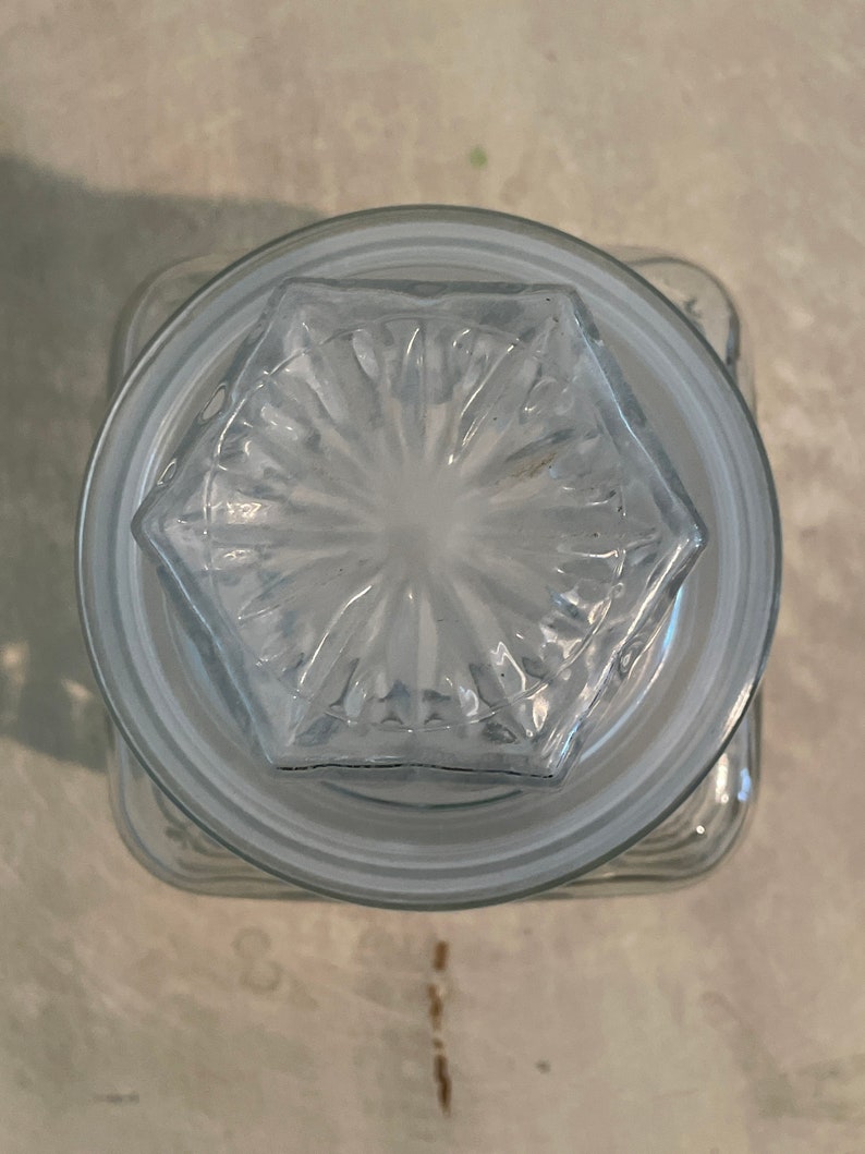 Vintage Glass Storage Jar With Lid Etsy