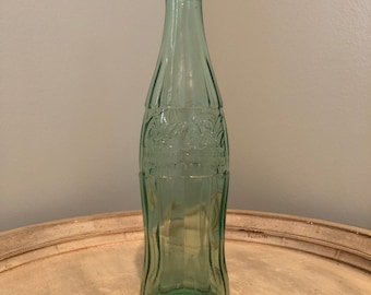Vintage Coca Cola 12 oz Bottle, Green Clear Glass
