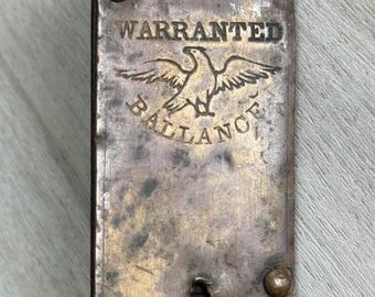 Antique Brass Spring Scale, Marked Warranted Balance, 24 Pound, Eagle Logo