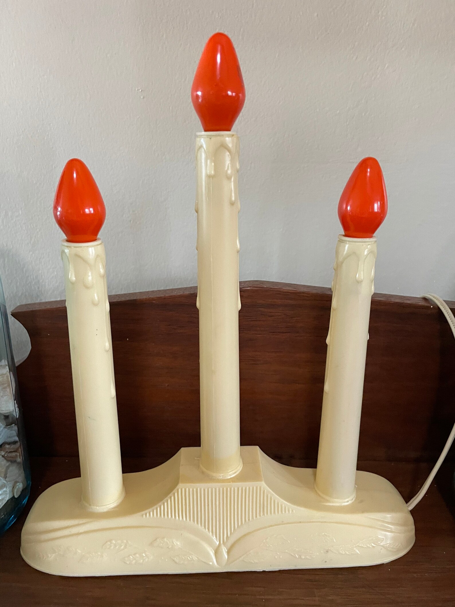 Vintage Christmas Candelabra 3 Bulb Lights Etsy