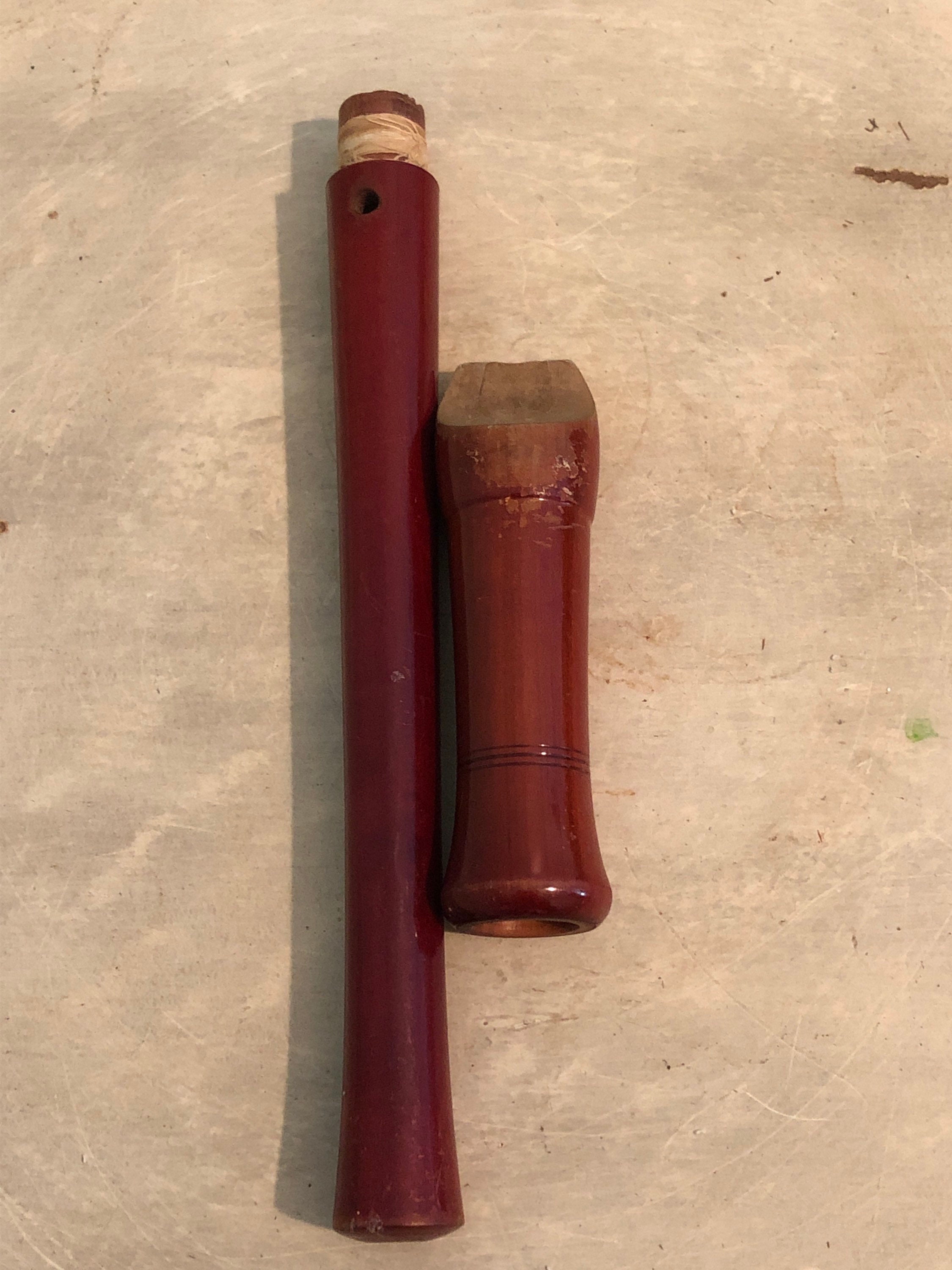 Vintage Wooden Recorder With Case Red Color Recorder - Etsy