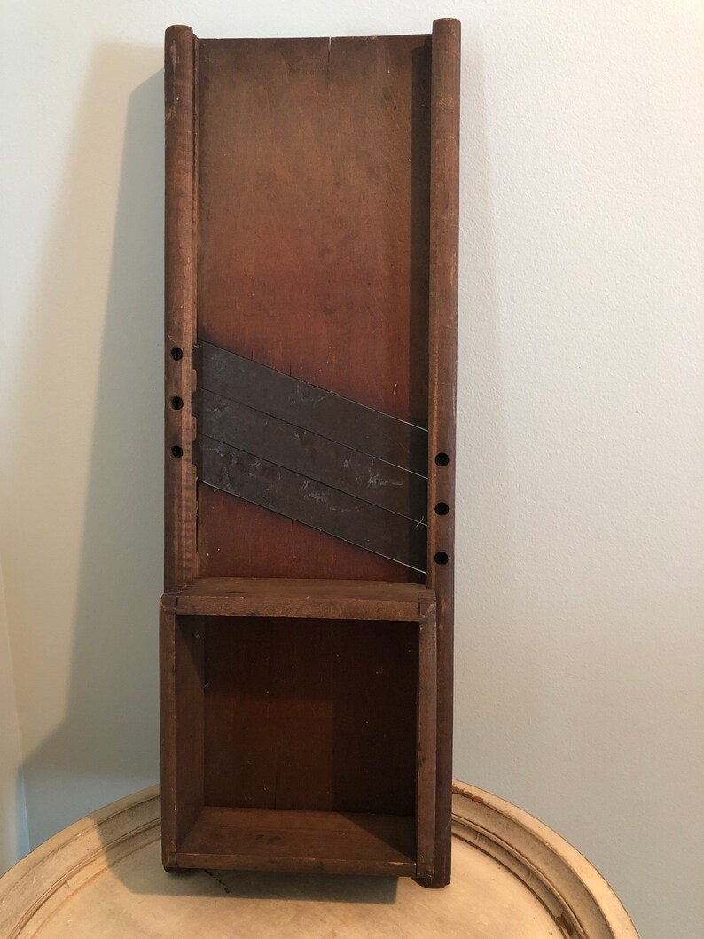 Wooden Kraut Cutter With Wood Sliding Box and 3 Blades Etsy