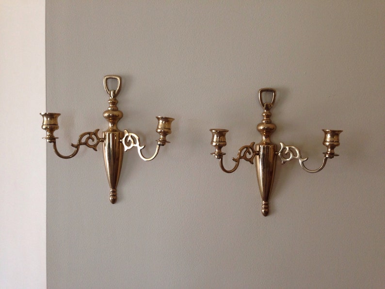 Antique Candle Holder Brass Single Candle Stick Holder Wall Sconce Vintage