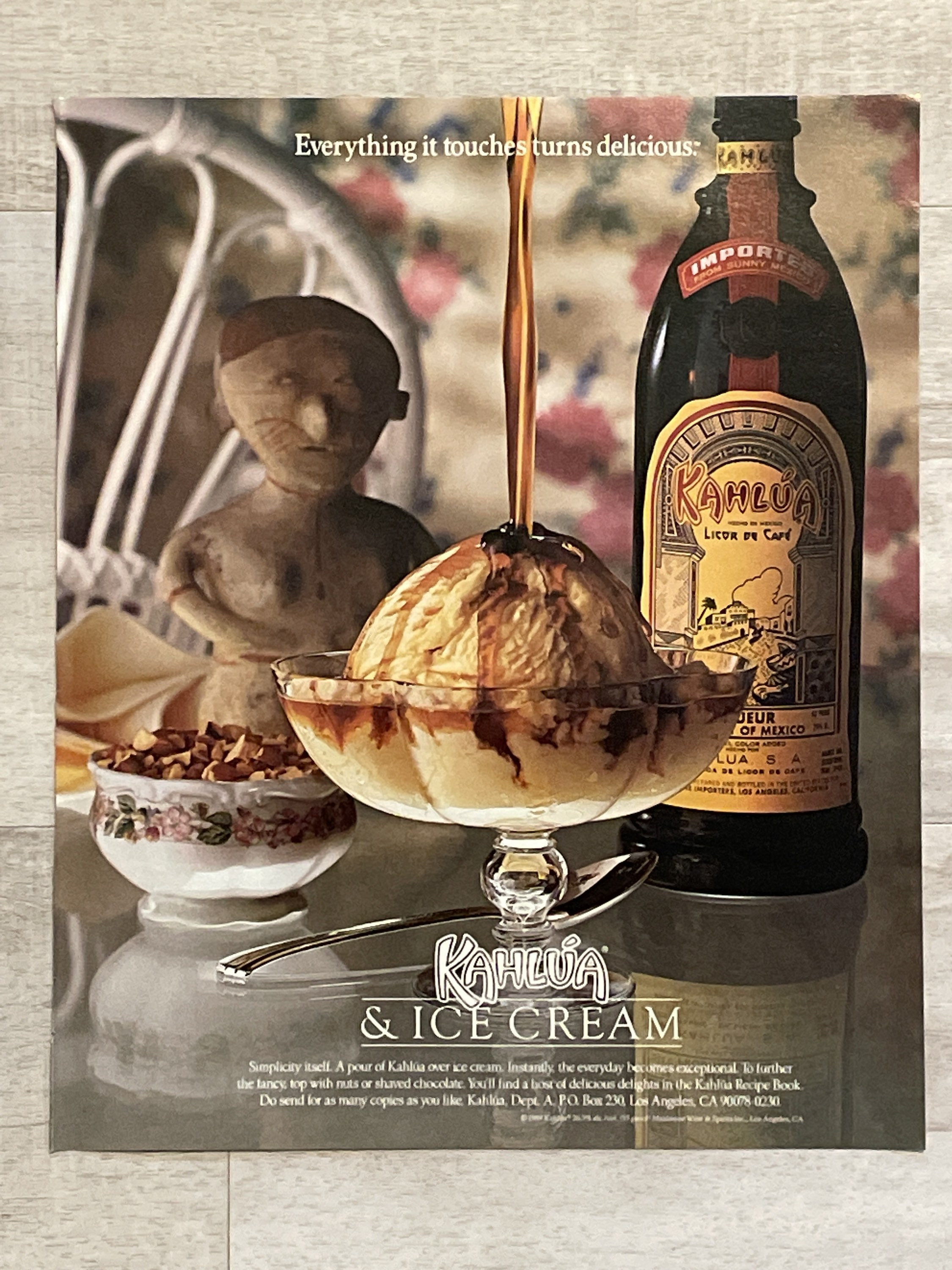 Kahlua Ad Vintage Paper Advertisement: Kahlua and Ice Cream, 1990 - Etsy