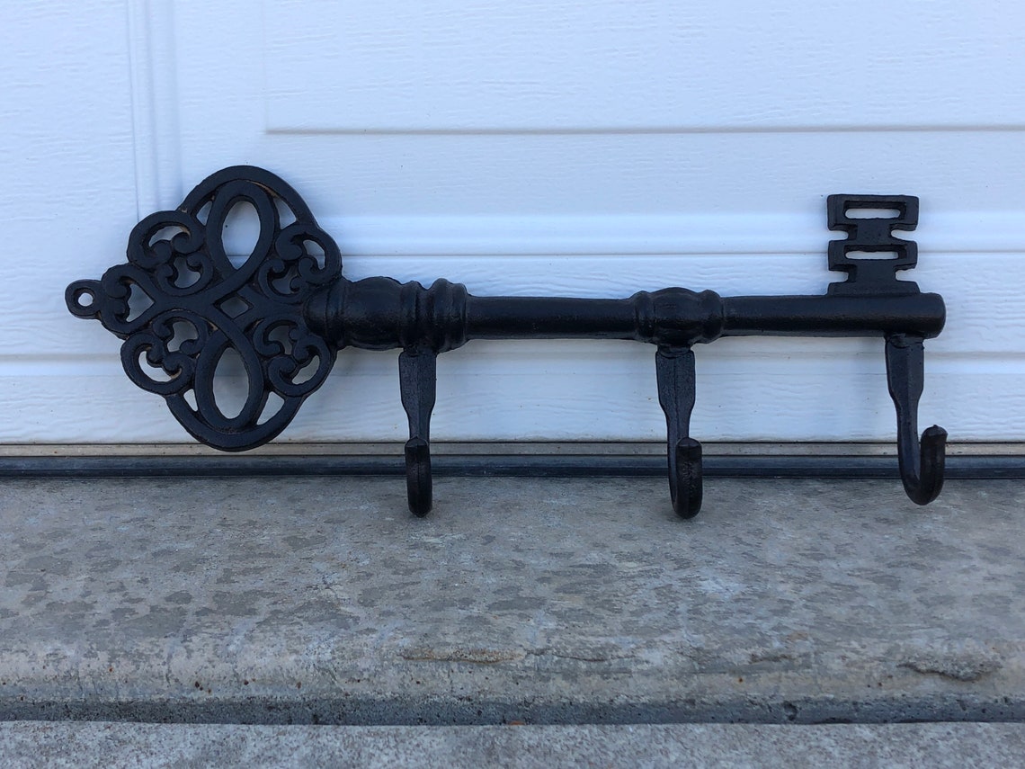 Cast Iron Key Holder with 3 Hooks | Etsy