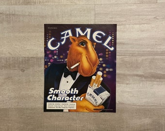 Vintage Paper Advertisement: Camel Cigarettes, Smooth Character, 1990