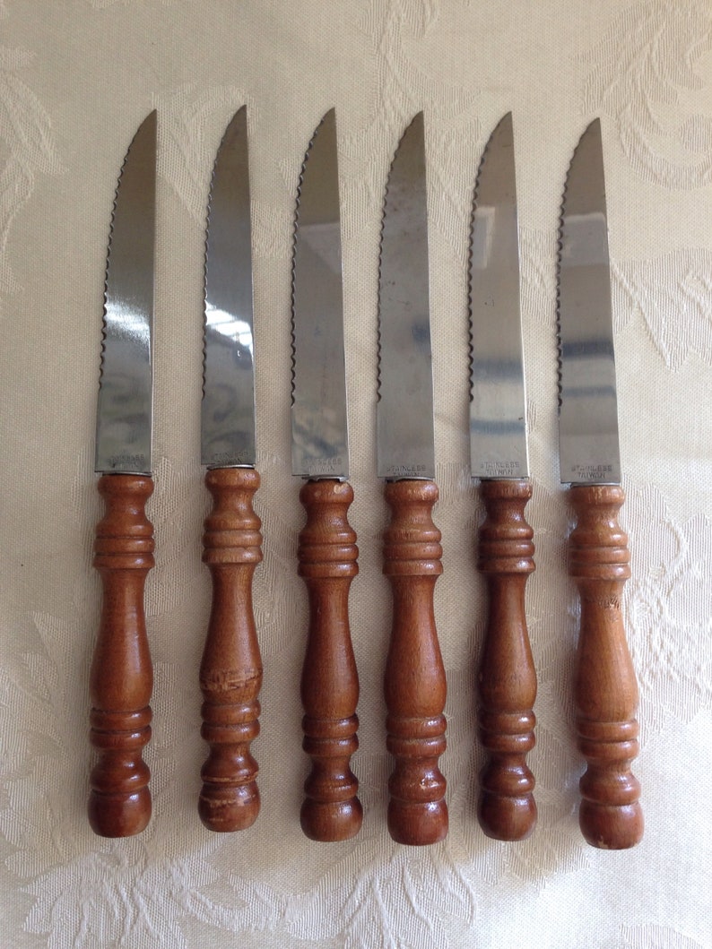 Circular Woodblock Steak Knife Holder with Eagle Cupola Etsy