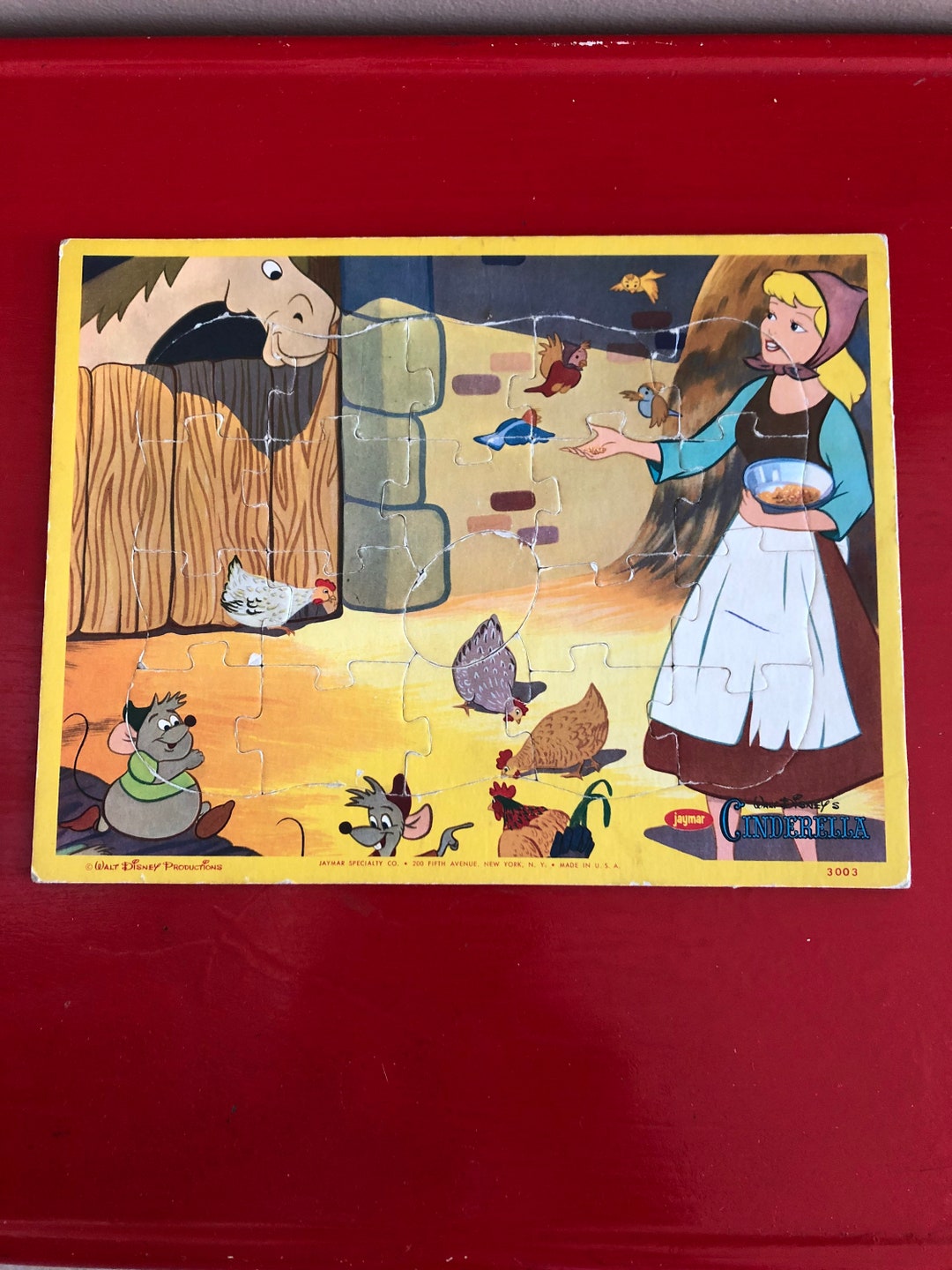 Vintage Walt Disney's Cinderella Puzzle ~ 20 Pieces ~ Jaymar 3003