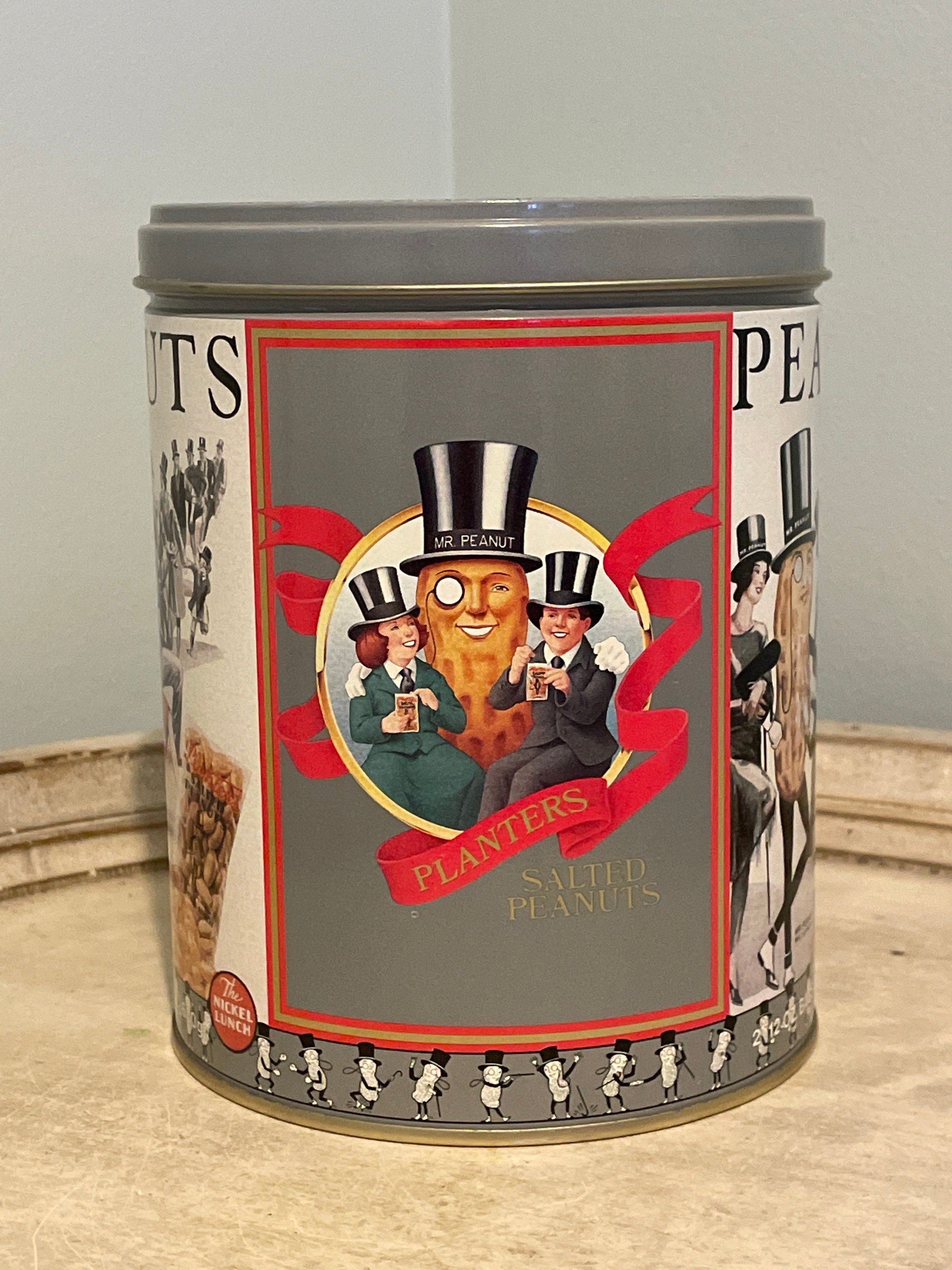 Vintage Planters Peanuts Tin ~ 1989 ~ Mr Peanut Graphics
