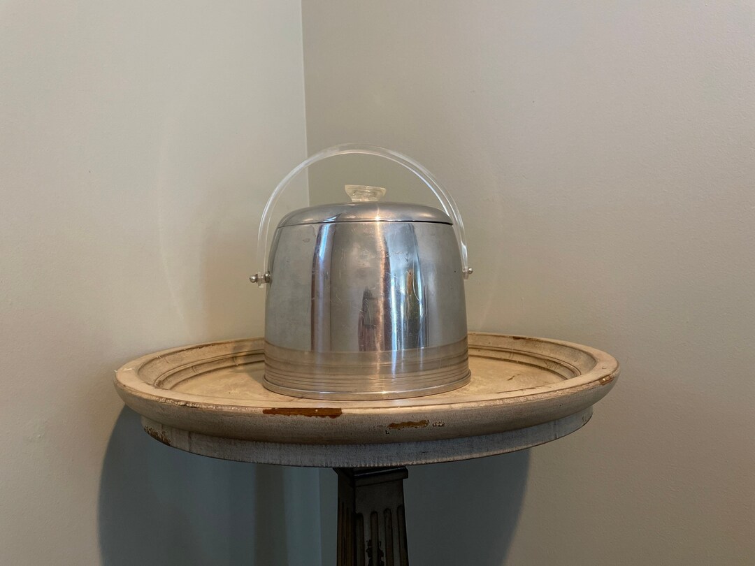 Kromex Ice Bucket With Lid and Lucite Handles Etsy