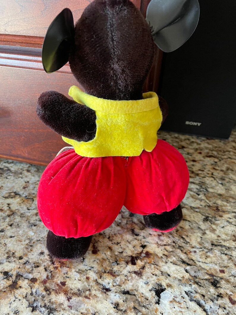 Antique Plush Mickey Mouse, Walt Disney Production, Made in Japan image 5