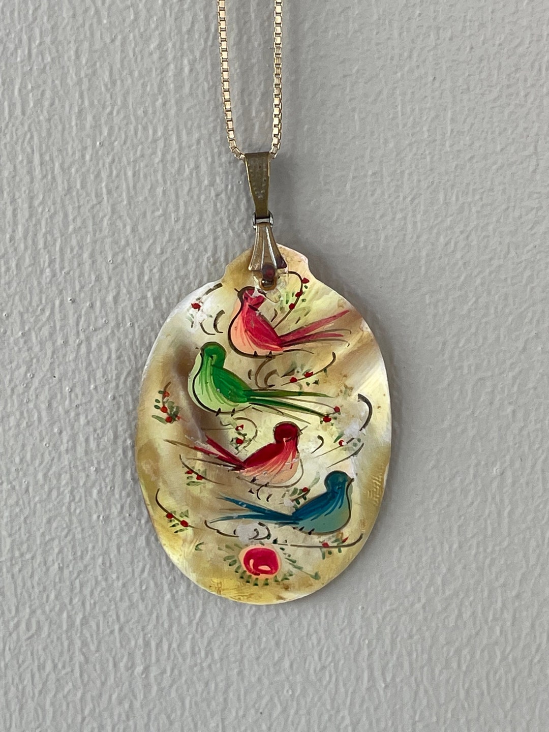 Pendentif Ancien Oiseau Sculpté En Nacre Blanche - N°308 - Occasion