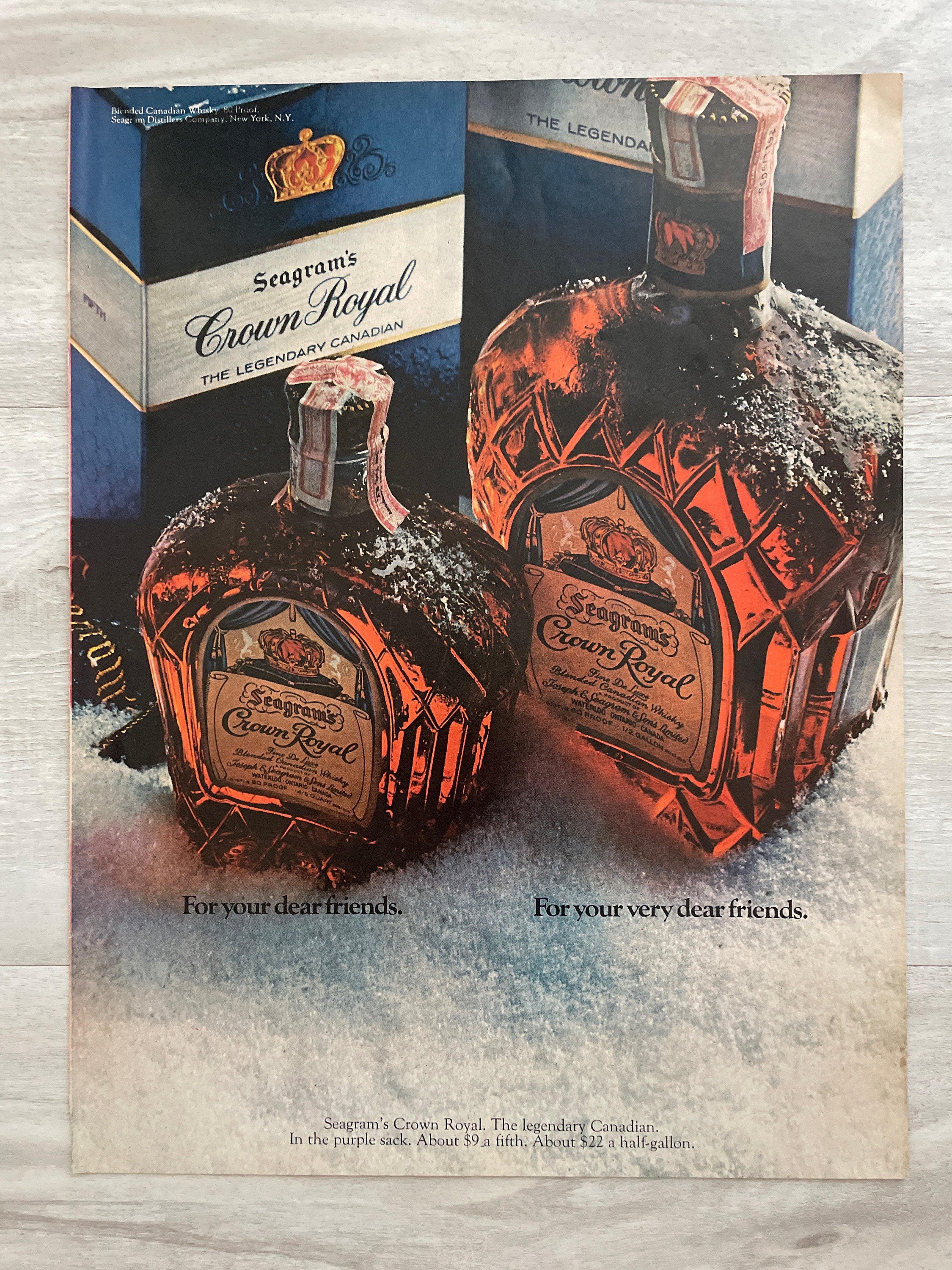 Vintage Paper Advertisement: Seagram's Crown Royal, 1968 - Etsy