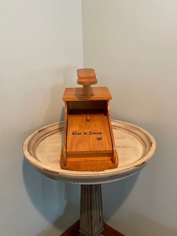 Vintage Shoe Shine Box ~ Rise N Shine ~ Wooden Storage - Etsy