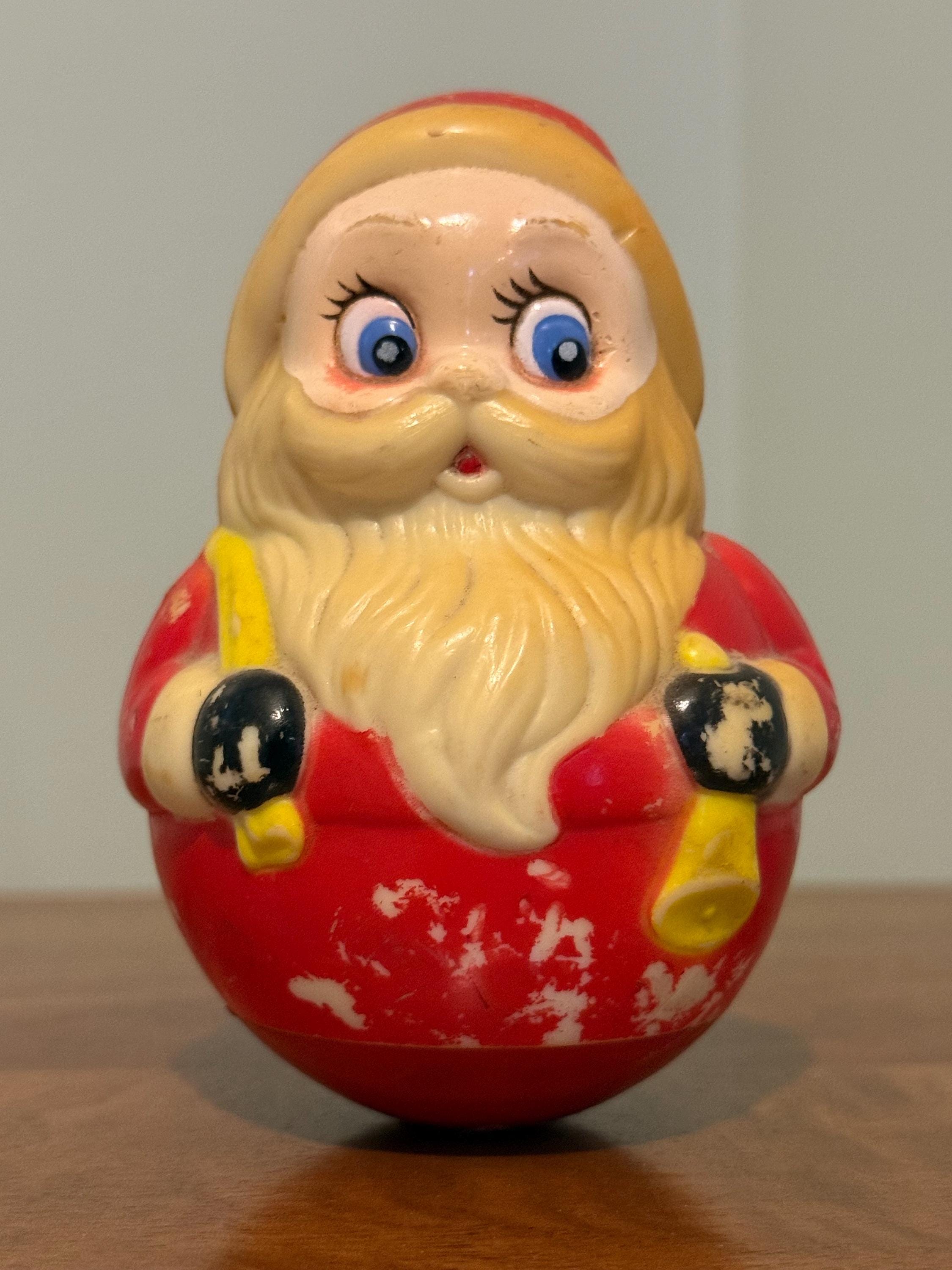Vintage Roly Poly Santa Toy by Kiddie Products Inc, Avon Mass