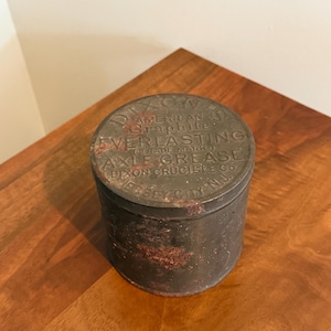 Vintage Dixon's American Graphite Everlasting Axle Grease Metal Tin with Lid