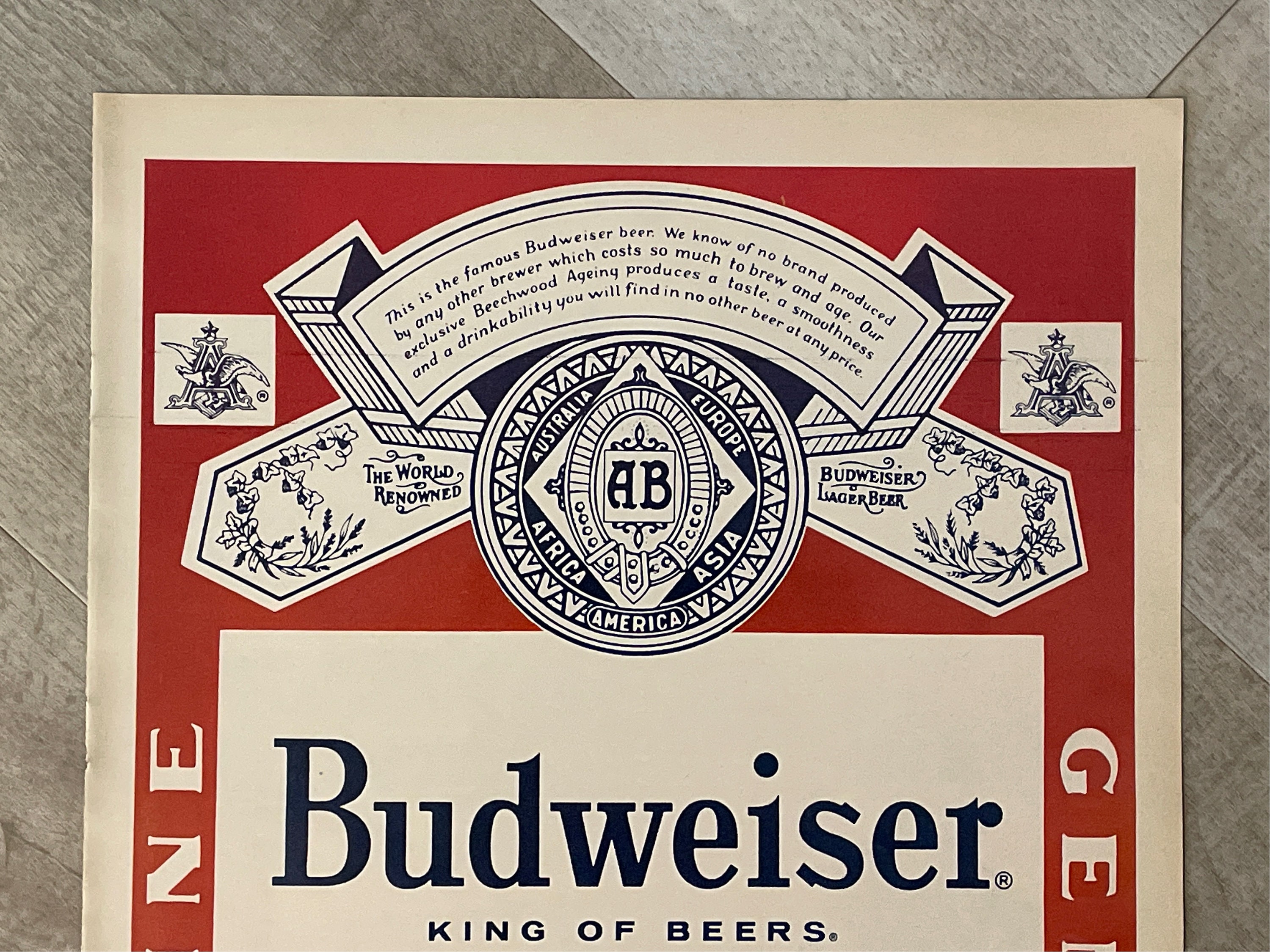 バドワイザー ポスター 額縁 Budweiser Beer ad 1934 アメリカ雑貨通販 フィフティファイブ / 復刻ポスターとB5