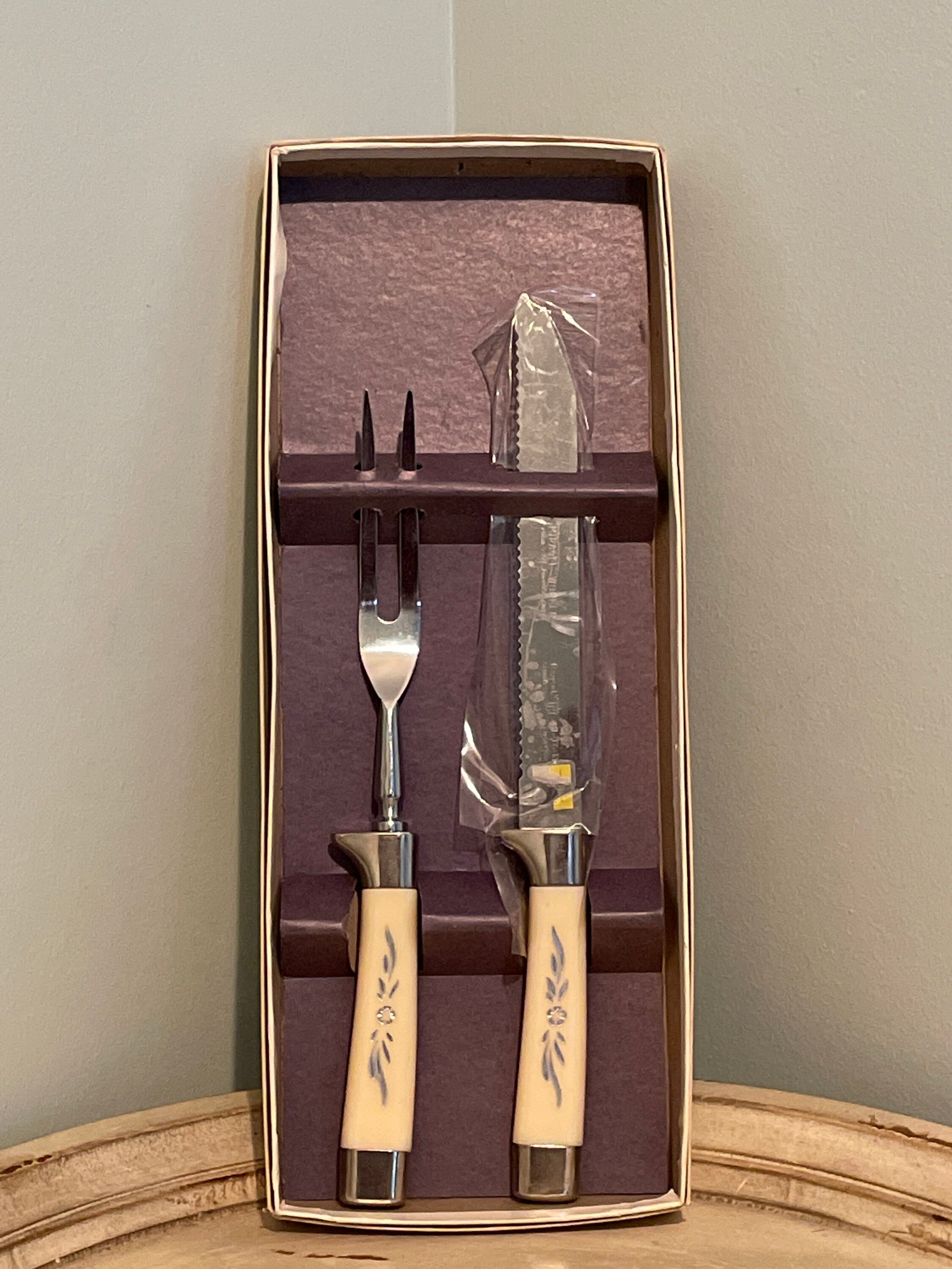 Sheffield Cutlery Set Fork and Carving Knife Set Vintage Etsy