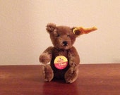Steiff Miniature Original Teddy Bear - Brown Mohair - Mint Condition - Vintage Teddy Bear 0206/10