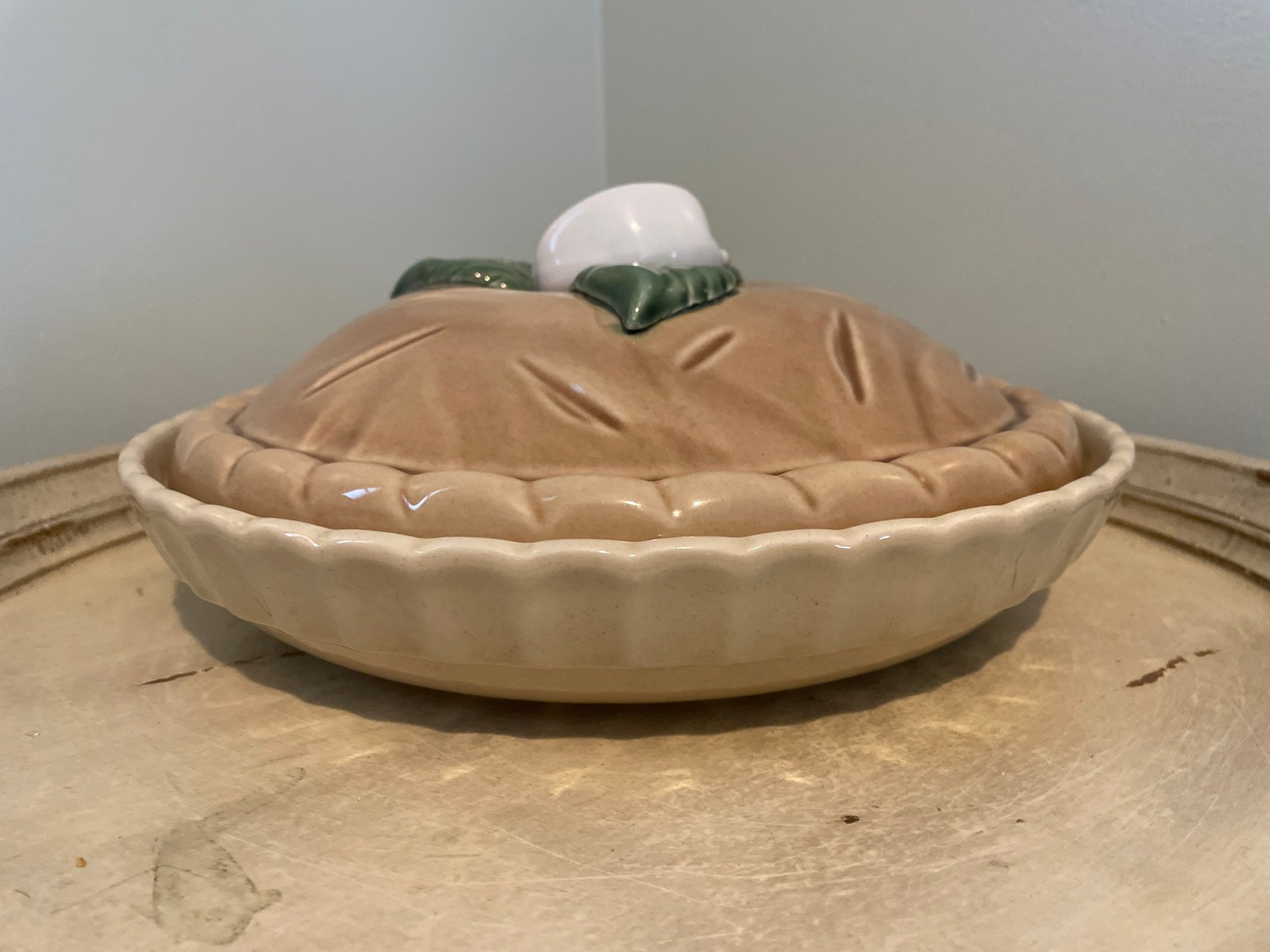 Vintage Pie Plate With Lid Ceramic Apple Pie Design Etsy