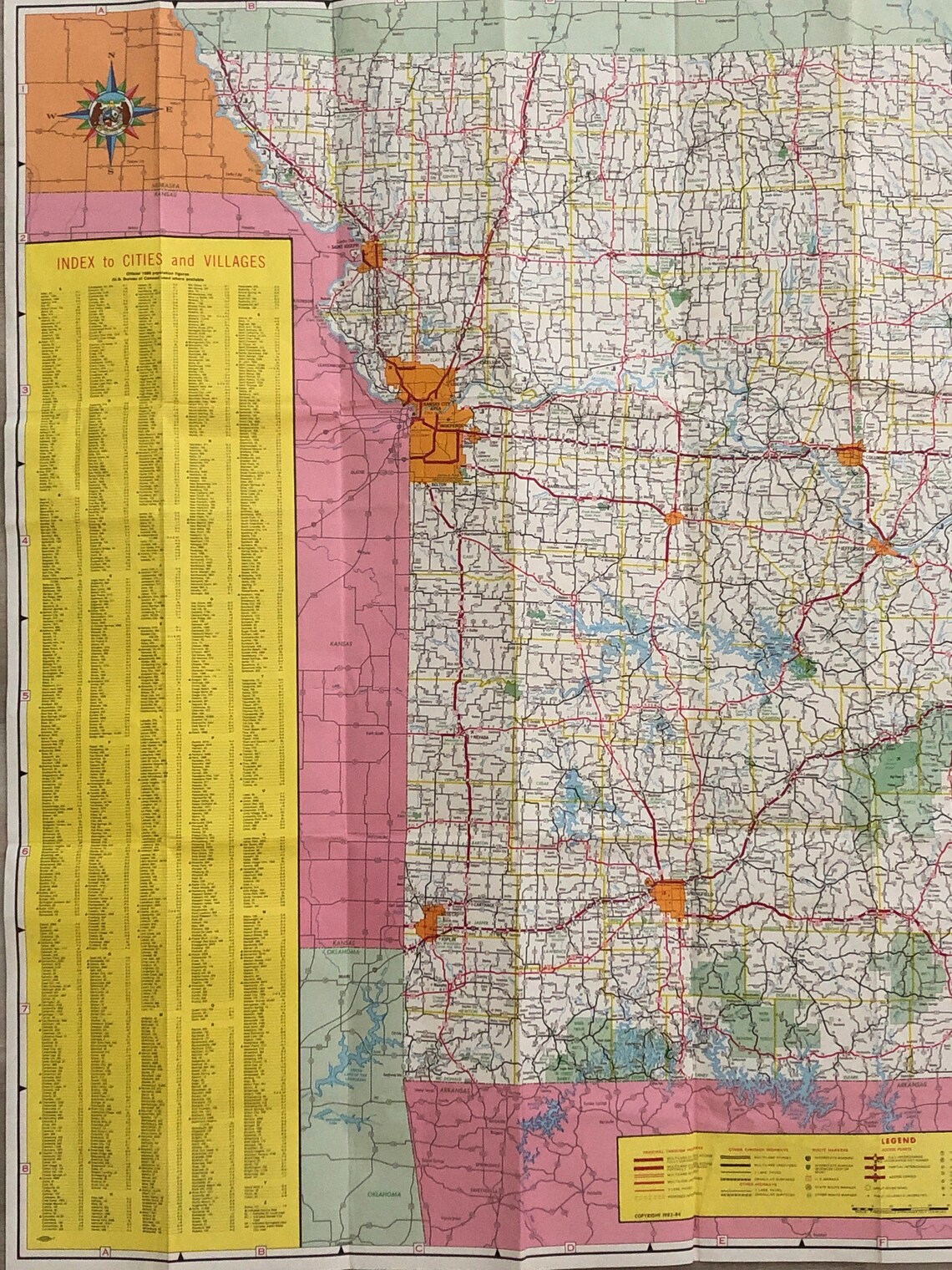 Missouri Official Highway Map 1983 1984 Etsy