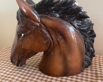 Vintage Ceramic Planter ~ Napcoware ~ Horse Head ~ Bay Coloring ~ Brown and Black