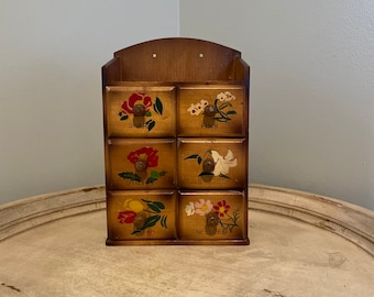 Vintage Notions Box ~ Painted Floral Detail