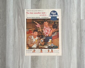 Vintage Paper Advertisement ~ Pabst Blue Ribbon ~ 1950