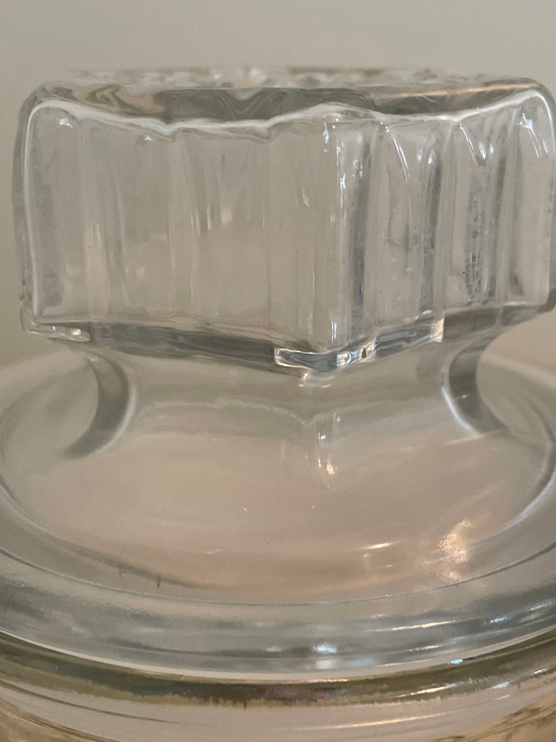 Vintage Glass Storage Jar With Lid Etsy