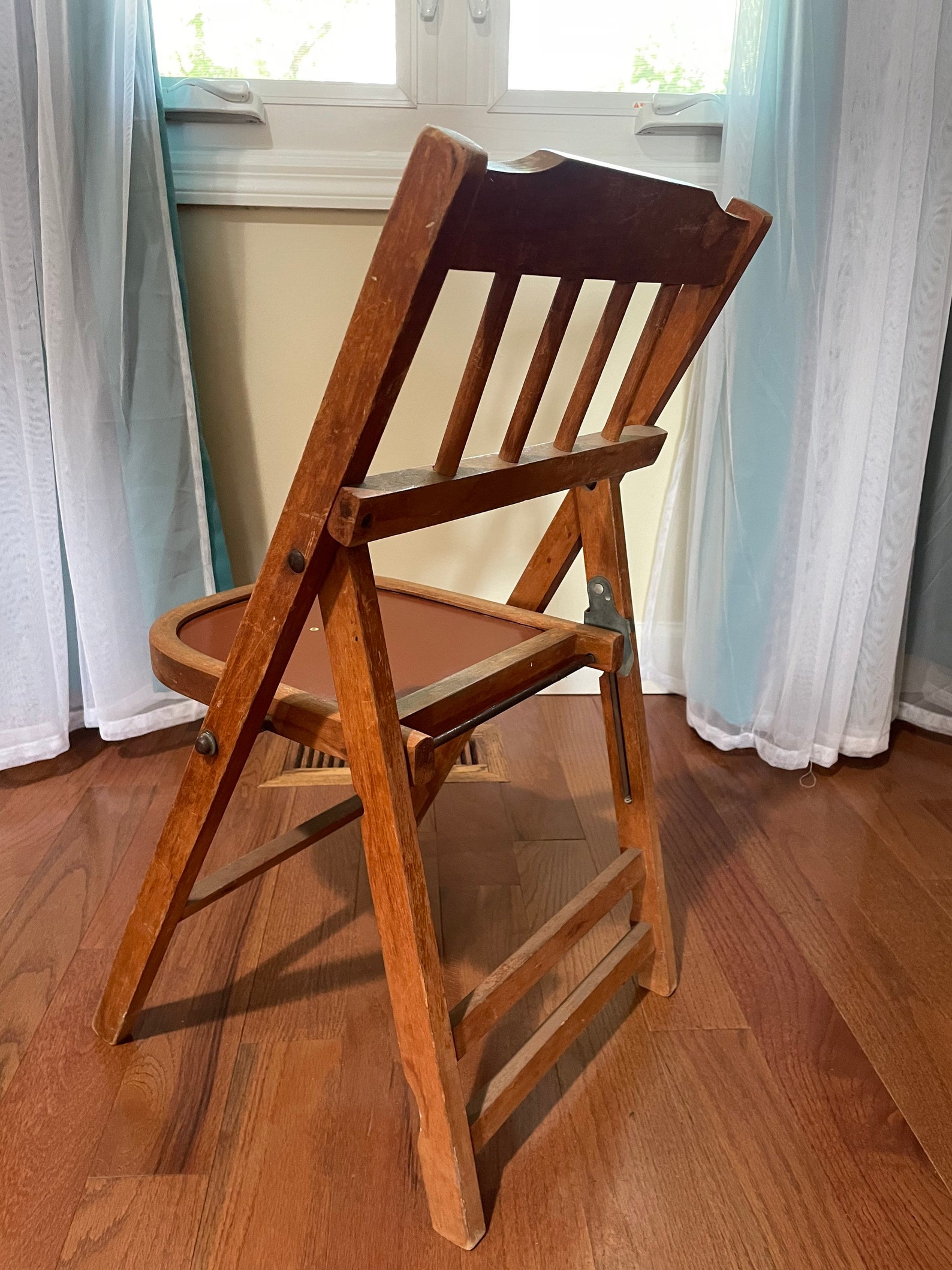 Vintage Child's Wooden Folding Chair Etsy
