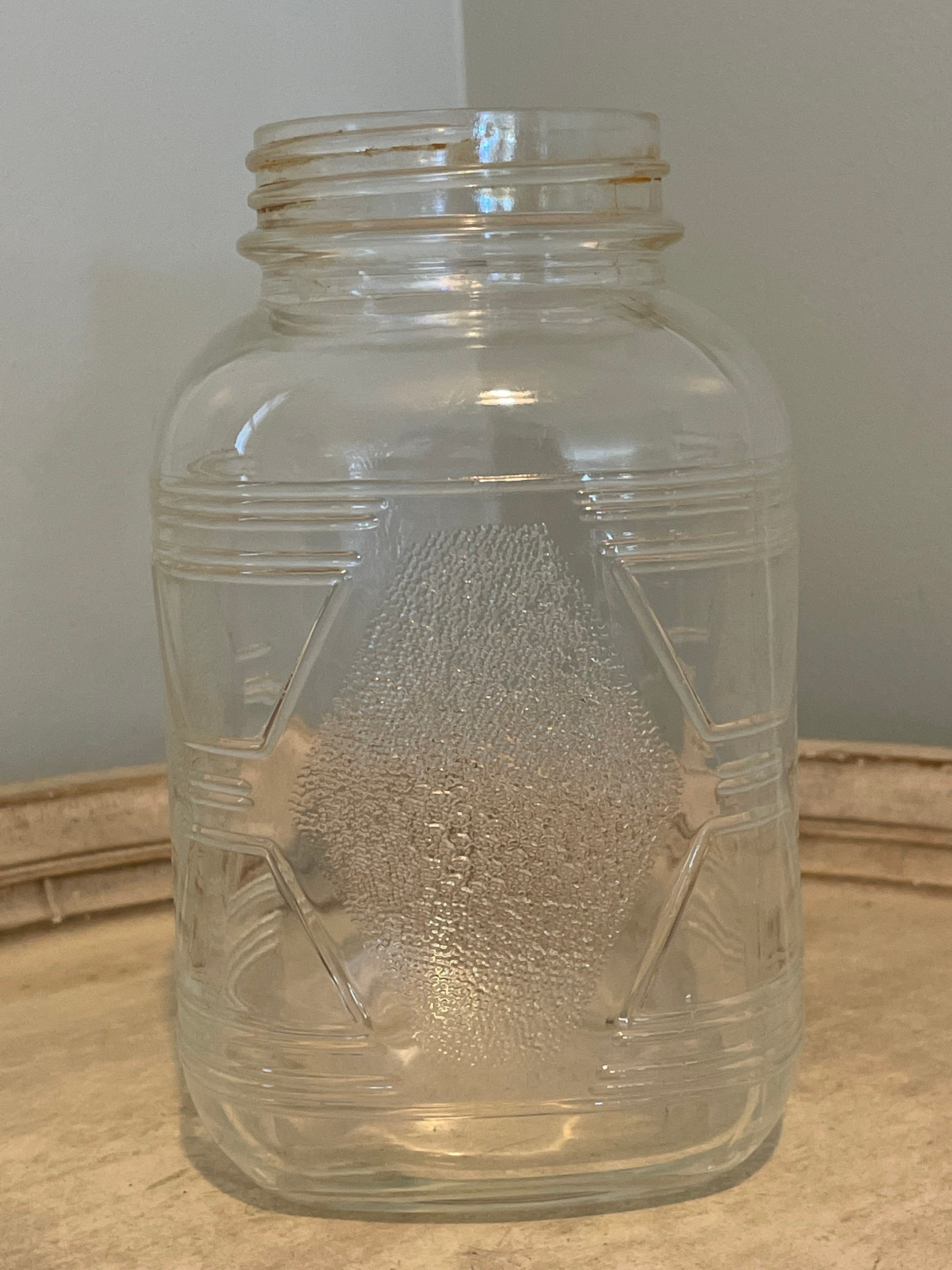 ◆jar◆ Hazel Atlas Square Clear Glass 1.25 qt Canning Jar Ribbed