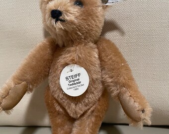 ぬいぐるみ Antique Steiff Teddy Bear 1984 Vintage Steiff Teddy Bear 0156/18 Mohair 7 1/8