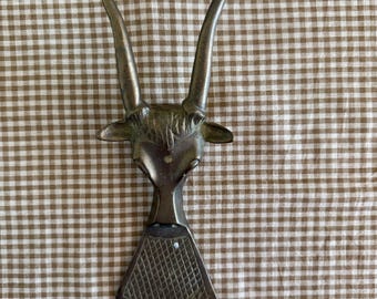 Vintage Brass Longhorn Steer Boot Jack