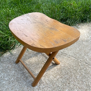 Vintage Wooden Stool ~ Nevco Scandinavian