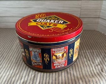 Vintage Tin ~ 1983 Quaker Oatmeal Can ~ Limited Edition