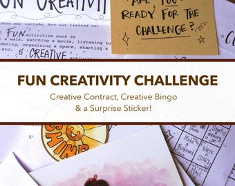 Creative Challenge Surprise, Mystery Mail, Mini Summer Activity Bingo, DIY Bingo, Art Challenge Mail Surprise, Surprise Mail, DIY Art Ideas