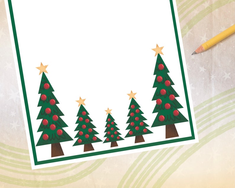 Printable Christmas Tree Stationery Tree Stationery Printable ...