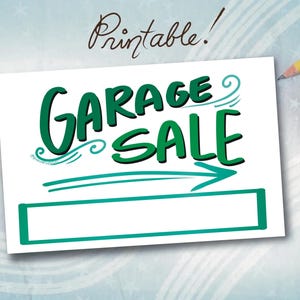 Printable Garage Sale Sign, Cute Printable Garage Sale Sign, Simple Colorful Garage Sale Sign