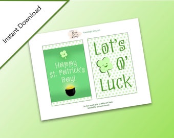 Printable St Patricks Day Notecards/Leprechaun Letter/Printable Stationary/Shamrock Cards/Classroom Party Favors/DIY St Patricks Day Cards