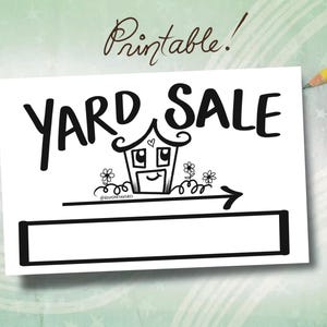 Printable Garage Sale Sign, Cute Printable Garage Sale Sign, Simple Garage Sale Sign