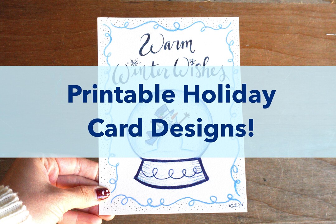 Printable Holiday Cards, Printable Snowman Card, Printable Christmas ...