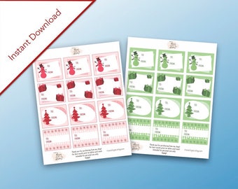 Printable Holiday Gift Tags, Printable Christmas To and From Gift Tags, DIY Christmas Gift Tags, Printable Gift Tags, Holiday Gift Tags