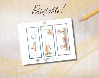 Winnie the Pooh Lesezeichen, Printable Winnie the Pooh Lesezeichen, niedliche Winnie the Pooh Party Gefälligkeiten, Winnie the Pooh Valentines