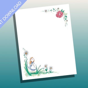 Alice's Adventures in Wonderland Stationary/printable - Etsy